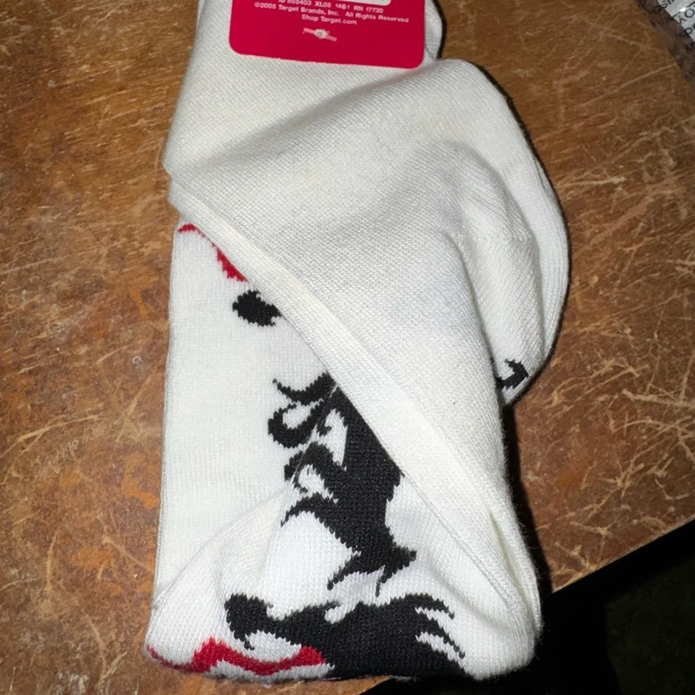 Xhilaration White Socks with Black Dragon Design